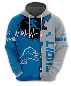 Detroit Lions All Over Print Zip Up Hoodie - Perfect For Nfl Fans