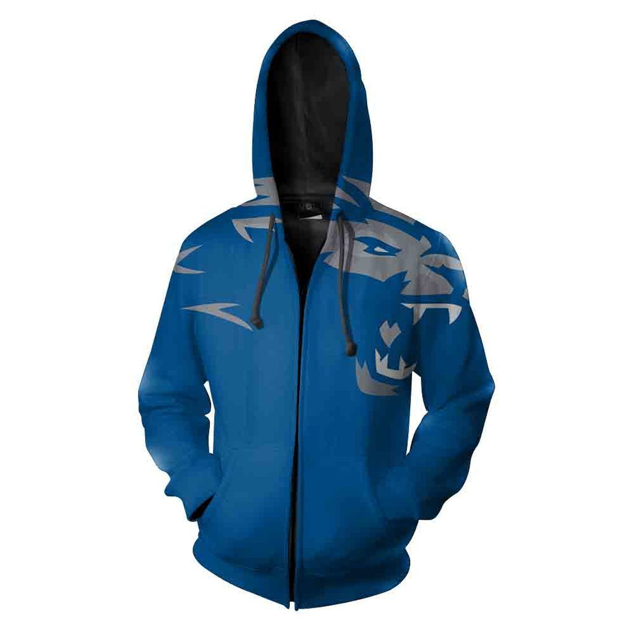 Detroit Lions Big Logo Blue Men And Women 3D Hoodie - Perfect For Fans