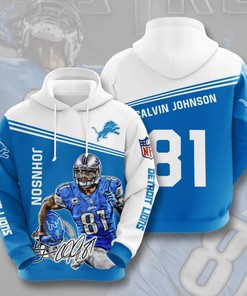 Detroit Lions Calvin Johnson Usa Hoodie - American Football 3D All Over Print Design