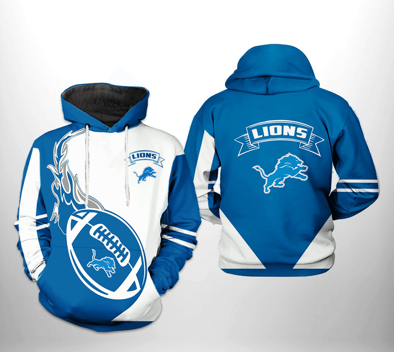 Detroit Lions Classic 3D All Over Print Hoodie - Show Your Support In Style
