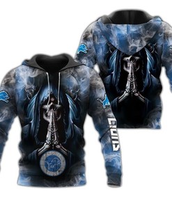 Detroit Lions Death Smoke 3D Zip Hoodie - Unique Design