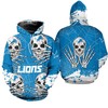 Detroit Lions Halloween Skull Hoodie - Perfect For Halloween Parties