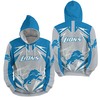 Detroit Lions Lightning 3D All Over Print Hoodie - Men'S Zip Up Hoodie