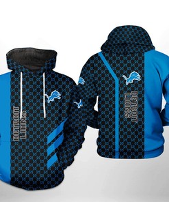 Detroit Lions Nfl All Over Print Zip Up Hoodie - Perfect For Game Day