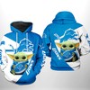 Detroit Lions Nfl Baby Yoda Team All Over Print Hoodie - Perfect Gift For Fans