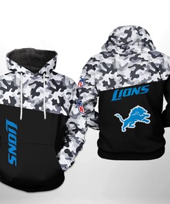Detroit Lions Nfl Camo Veteran All Over Print Hoodie - Perfect For Veterans