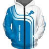 Detroit Lions One Way 3D Zipper Hoodie - A Unique Design For Fans