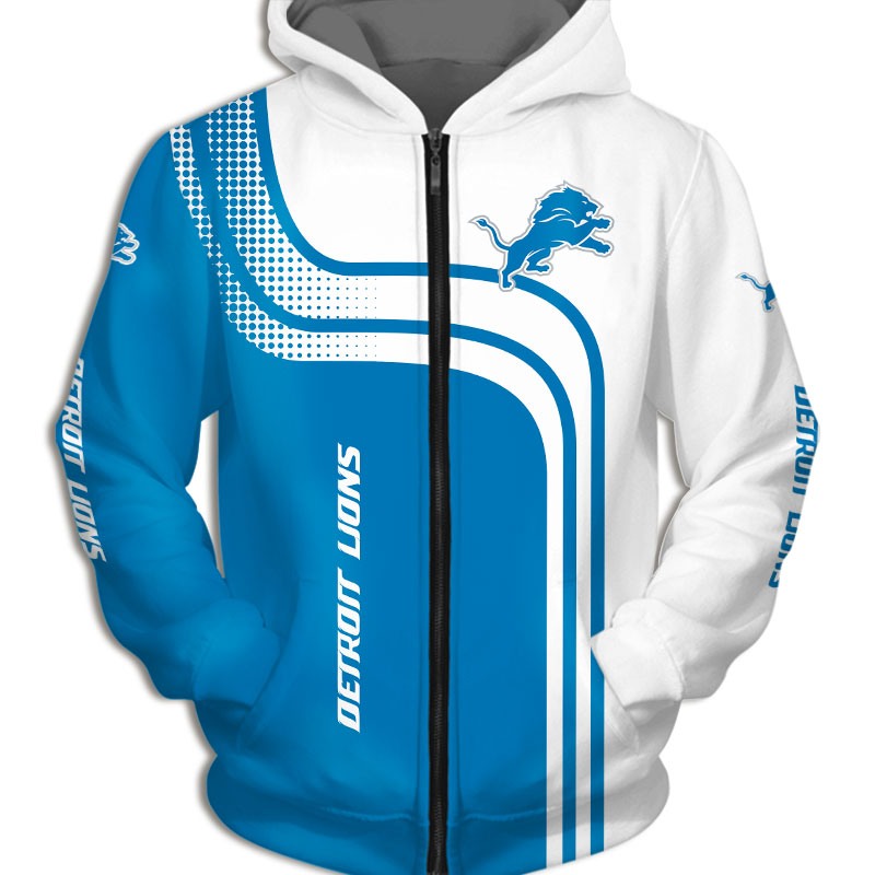 Detroit Lions One Way 3D Zipper Hoodie - A Unique Design For Fans