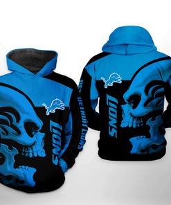 Detroit Lions Skull 3D All Over Print Hoodie - Perfect For Skull Enthusiasts