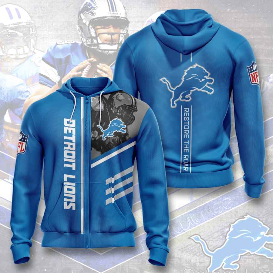 Detroit Lions Usa Sport All Over Print Hoodie - American Football Fan'S 3D Design 2