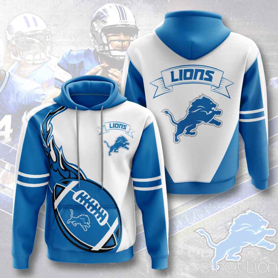 Detroit Lions Usa Sport All Over Print Hoodie - American Football Fan'S 3D Design 4