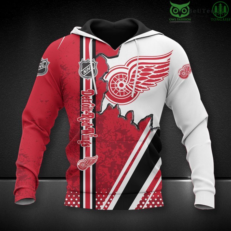 Detroit Red Wings Fanmade 3D All Over Print Zip Up Hoodie - Official Nhl Merchandise