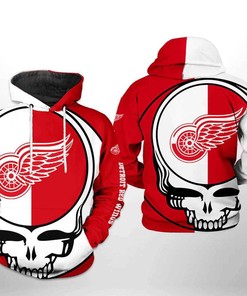 Detroit Red Wings Grateful Dead 3D Zip Up Hoodie - Nhl Fan'S Gift