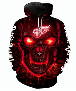 Detroit Red Wings Halloween 3D Skulls Hoodie - Nhl Fan'S Pullover