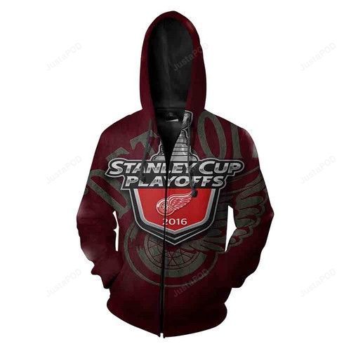 Detroit Red Wings Nhl Football Stanley Cup 3D All Over Print Zip Up Hoodie - Official Nhl Merchandise