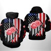 Detroit Red Wings Us Flag Team 3D Zip Up Hoodie - Official Nhl Merchandise