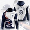 Detroit Tigers 3D Zip-Up Flame Balls Graphic Hoodie - Unique Design