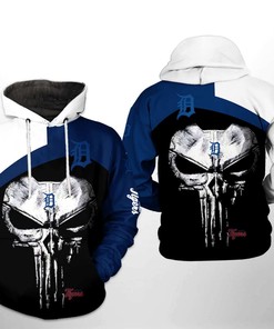 Detroit Tigers Mlb Skull Punisher 3D Hoodie Zipper Hoodie - Unique Design