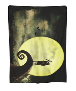 Disney Jack Skellington Custom Name Printed Blanket - Two Layers Bedspread for Christmas Gift