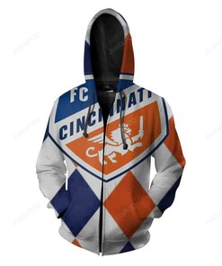 Display Your Fc Cincinnati Pride With This 3D All Over Print Zip Up Hoodie Men 