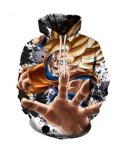 Dragon Ball Five Fingers Open Anime 3D Hoodie Zipper Hoodie