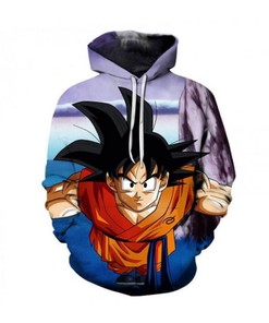 Dragon Ball Leaning Forward Anime 3D Hoodie Zipper Hoodie
