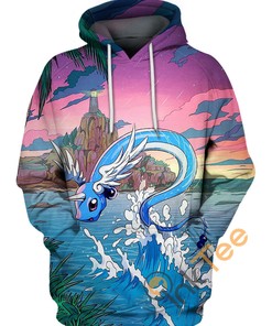 Dragonair On The Water Pokemon All Over Print Hoodie 3D