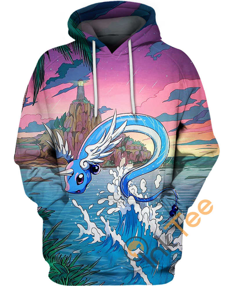Dragonair On The Water Pokemon All Over Print Hoodie 3D