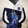 Duke Blue Devils 3D Hoodie With Skull Deaths Zip-Up Hoodie All Over Print