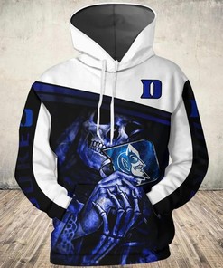 Duke Blue Devils 3D Hoodie With Skull Deaths Zip-Up Hoodie All Over Print