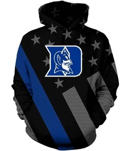 Duke Blue Devils American Flag Distressed Fan 3D Hoodie