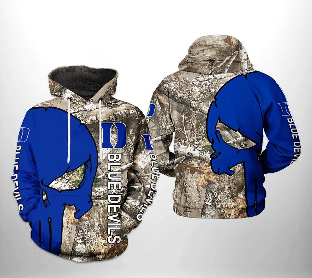 Duke Blue Devils Camo Veteran Hunting 3D All Over Print Zip Hoodie - Unique Ncaa Fan Apparel