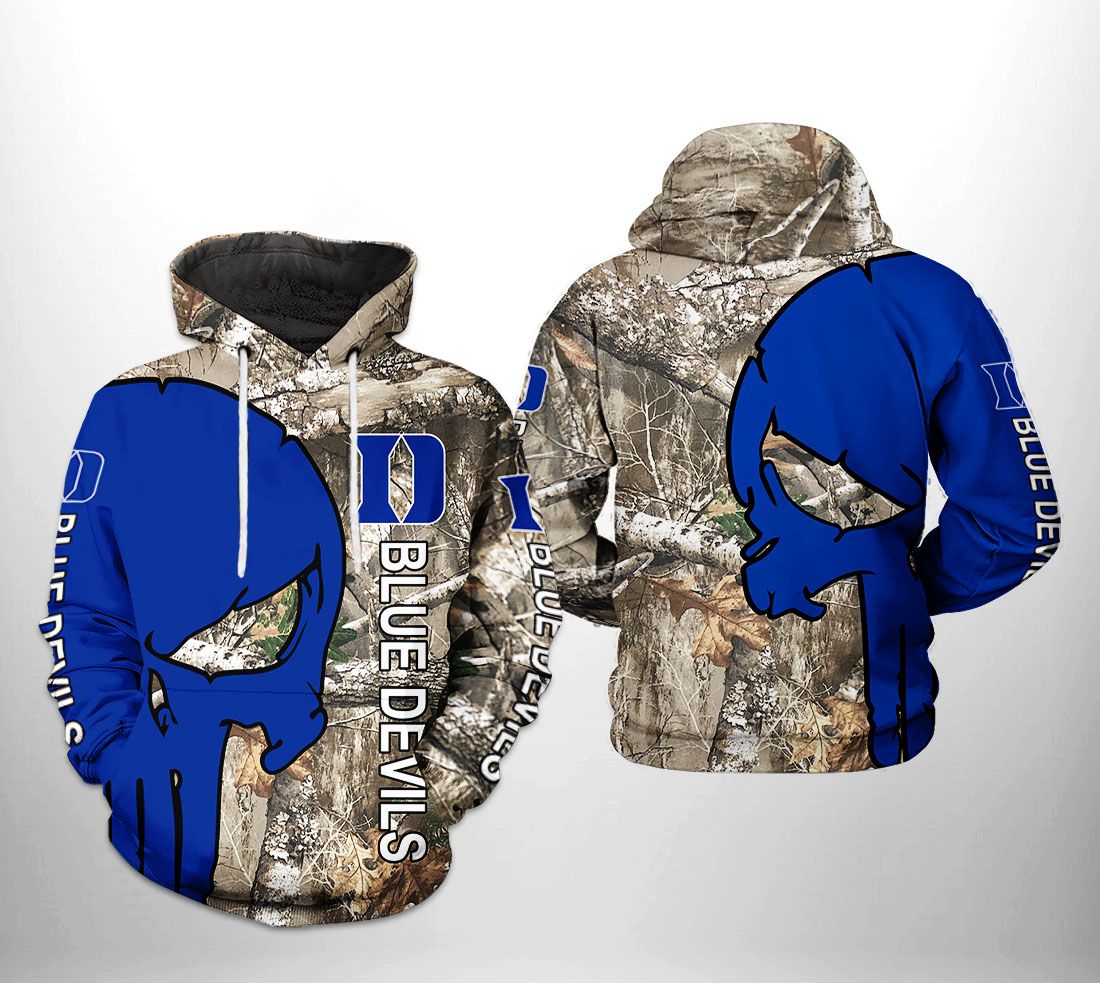 Duke Blue Devils Ncaa Camo Veteran Hunting 3D All Over Print Hoodie - Exclusive Ncaa Fan Apparel