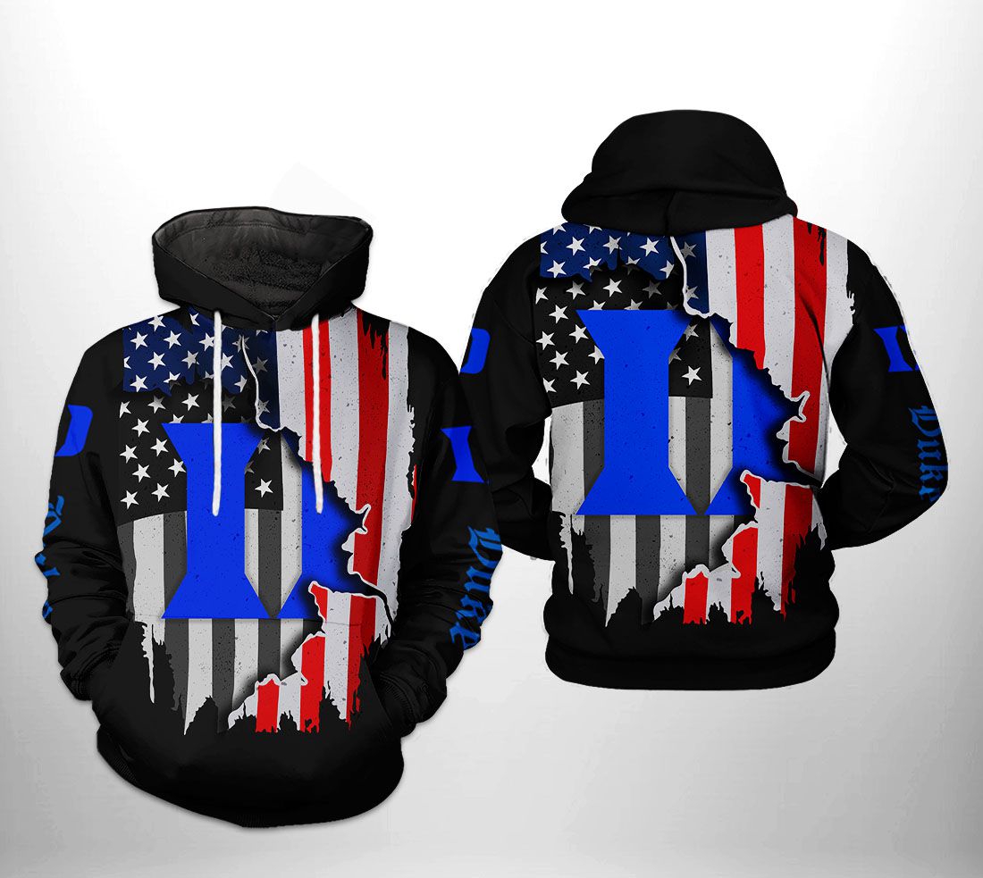 Duke Blue Devils Ncaa Us Flag 3D All Over Print Hoodie - Perfect Fan Apparel