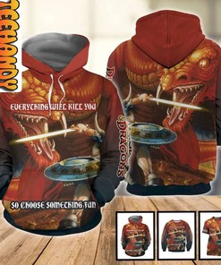 Dungeons And Dragons Adventure Nerd All Over Print Hoodie 3D