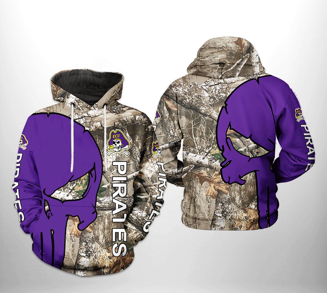 East Carolina Pirates Ncaa Camo Veteran Hunting 3D All Over Print Hoodie - Unique Ncaa Fan Apparel