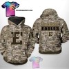 Eastern Michigan Eagles Camo Veteran All Over Print 3D Hoodie Men Graphic