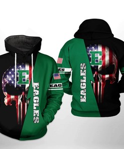 Eastern Michigan Eagles Ncaa Us Flag Skull 3D All Over Print Hoodie - Unique Ncaa Fan Apparel