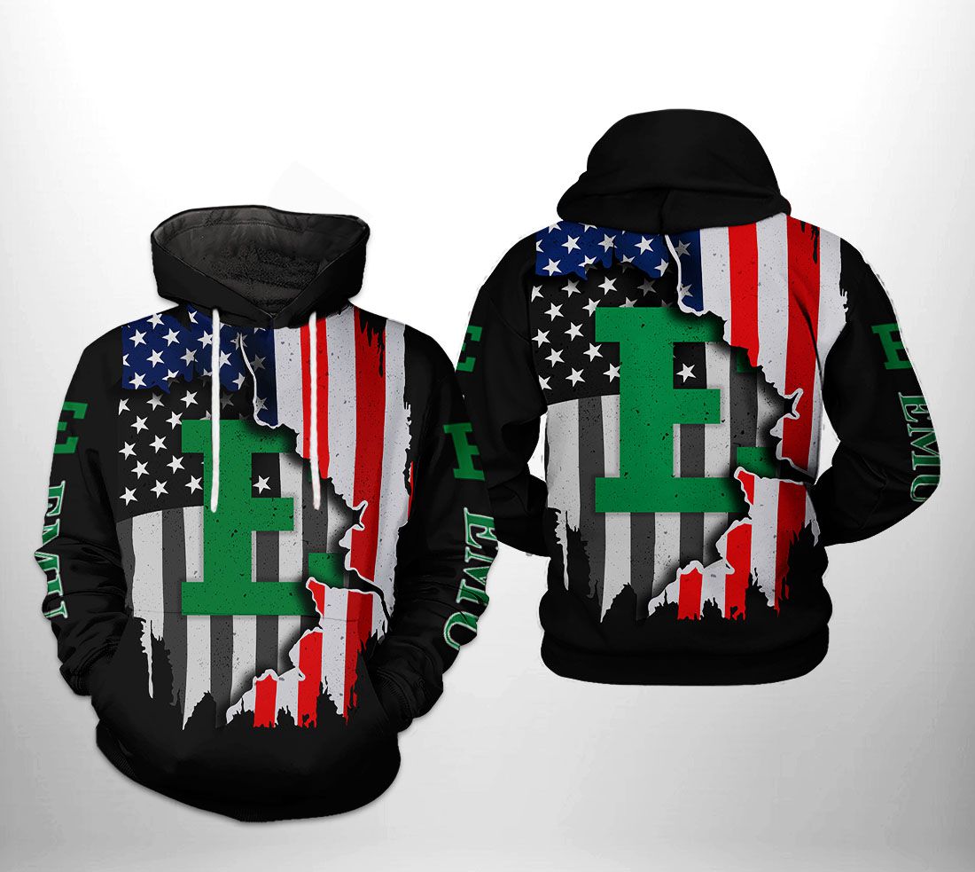 Eastern Michigan Eagles Us Flag All Over Print 3D Hoodie Printful