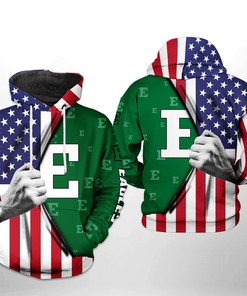 Eastern Michigan Eagles Us Flag All Over Print 3D Hoodie With Customization Options