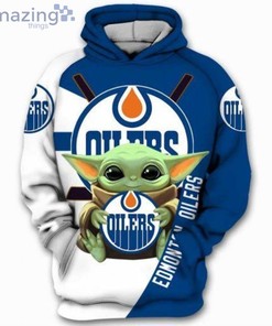 Edmonton Oilers Baby Yoda Star Wars 3D Hoodie Zip Hoodie - Unique Nhl Apparel