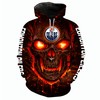 Edmonton Oilers Halloween 3D Skulls Hoodie - Nhl All Over Print Hoodie