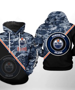 Edmonton Oilers Nhl Camo 3D All Over Print Zip Up Hoodie - 3D Hoodies With Zippers