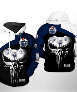 Edmonton Oilers Nhl Skull 3D All Over Print Zip Up Hoodie - Custom 3D Hoodies