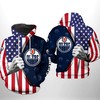 Edmonton Oilers Nhl Us Flag 3D All Over Print Zip Up Hoodie - Custom All Over Print Hoodie