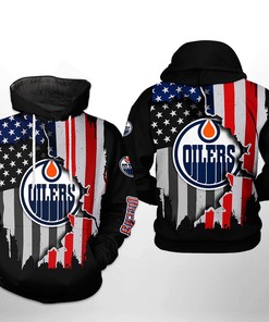 Edmonton Oilers Nhl Us Flag Team 3D All Over Print Zip Up Hoodie - 3D Hoodies For Men