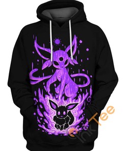 Eevee And Glaceon Pokemon All Over Print Hoodie 3D