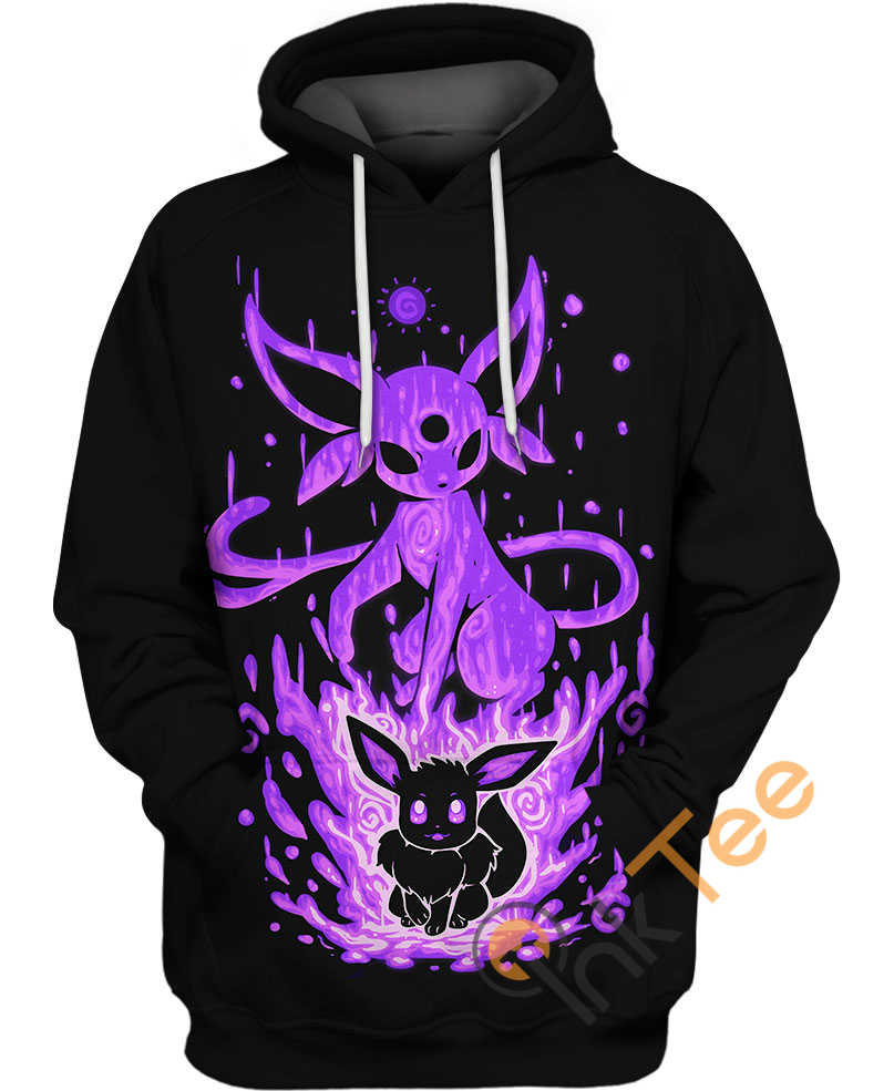 Eevee And Glaceon Pokemon All Over Print Hoodie 3D