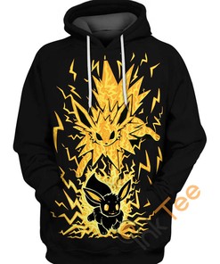 Eevee And Umbreon Pokemon All Over Print Hoodie 3D