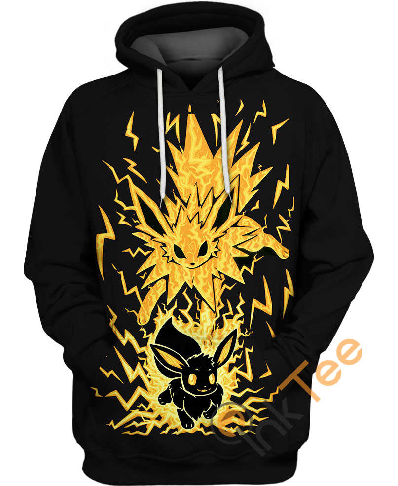 Eevee And Umbreon Pokemon All Over Print Hoodie 3D